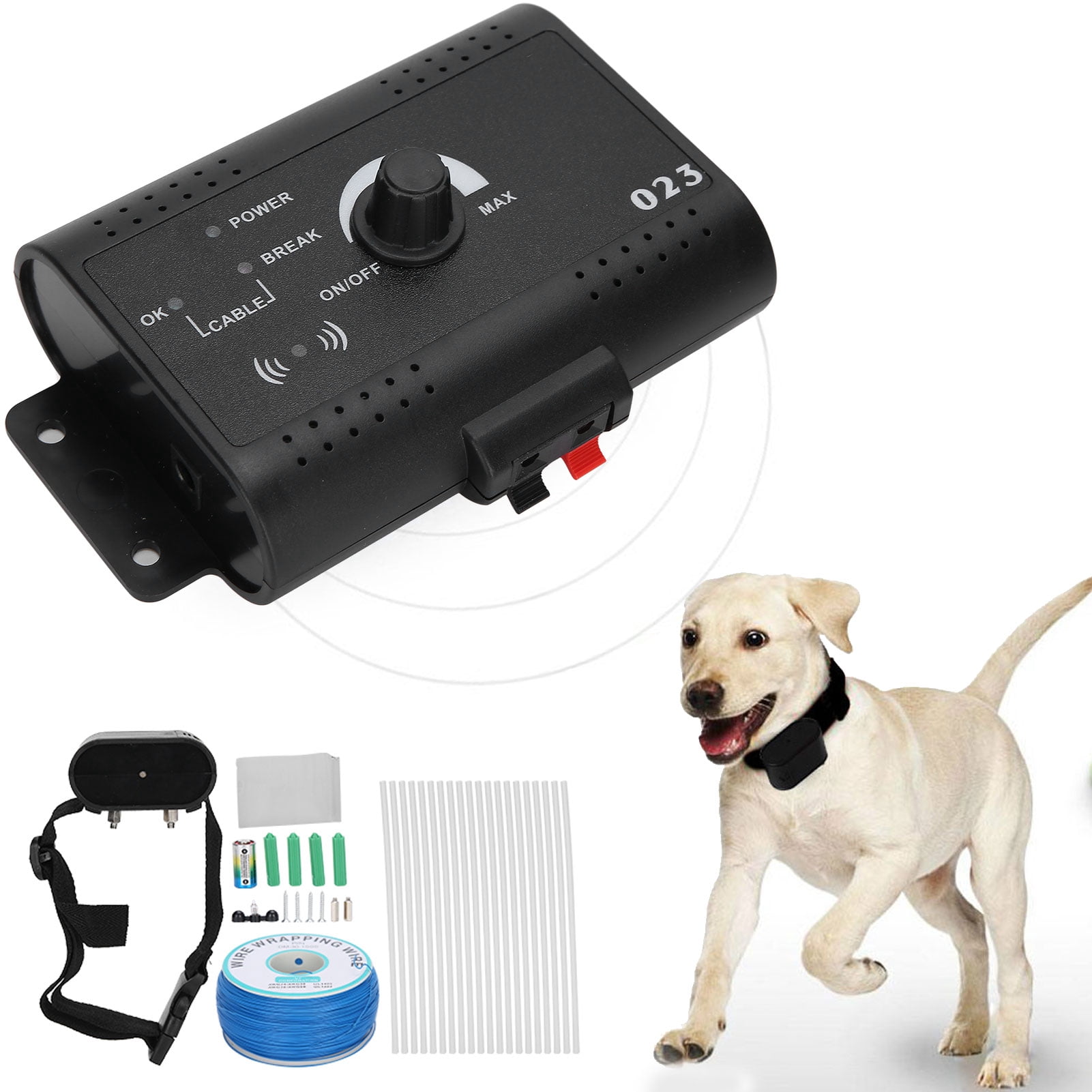 YAHHU Electric Dog Fence Waterproof Training Sound Shock Collar Electronic Pet Containment System With Adjustable Perimeter And Rechargeable Battery For All Sizes AU Plug 110-240V
