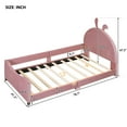 thumbnail image 6 of Harper & Bright Designs Twin Size Upholstered Daybed with Rabbit Ear Shaped Headboard, Pink, 6 of 9