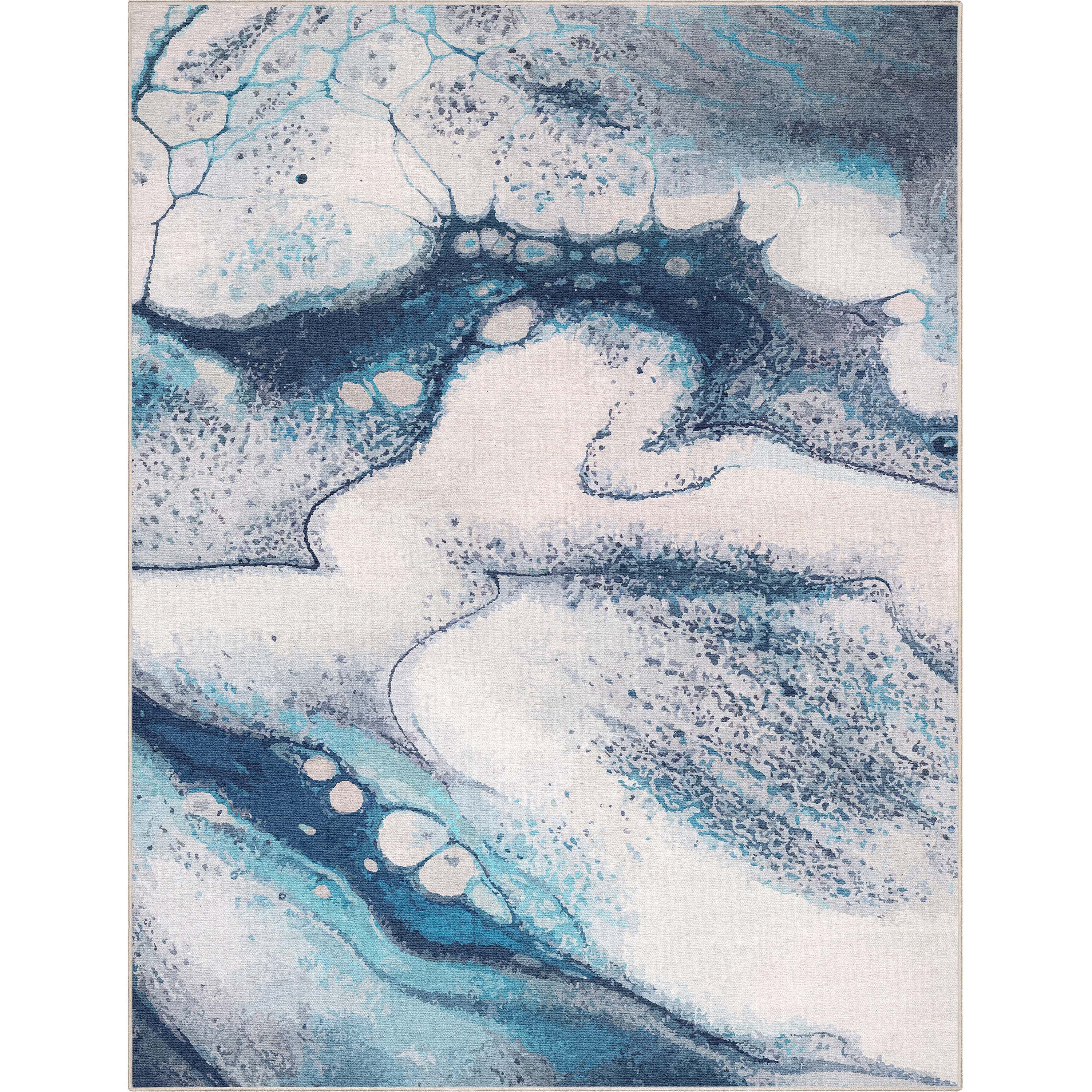 Well Woven Abstract Tokyo Modern Retro Marble Flat-Weave Blue 9'10" x 13' Area Rug