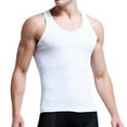 thumbnail image 2 of Gephdiin Tank Tops Men Mens Shirts Sleeveless Casual Tight Vest Fitness Neck Sports Fashion Round Men's Men'S Blouse Mens Tank Top Mens Compression Tank Top Polyester White 3Xl, 2 of 4