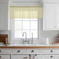 thumbnail image 3 of Yellow Striped Valance Curtains for Kitchen/Living Room/Bathroom/Bedroom Window, Rod Pocket Small Topper Half Short Window Curtains Voile Sheer Scarf, Modern Simple Farmhouse Beige Vintage 42"x12", 3 of 8
