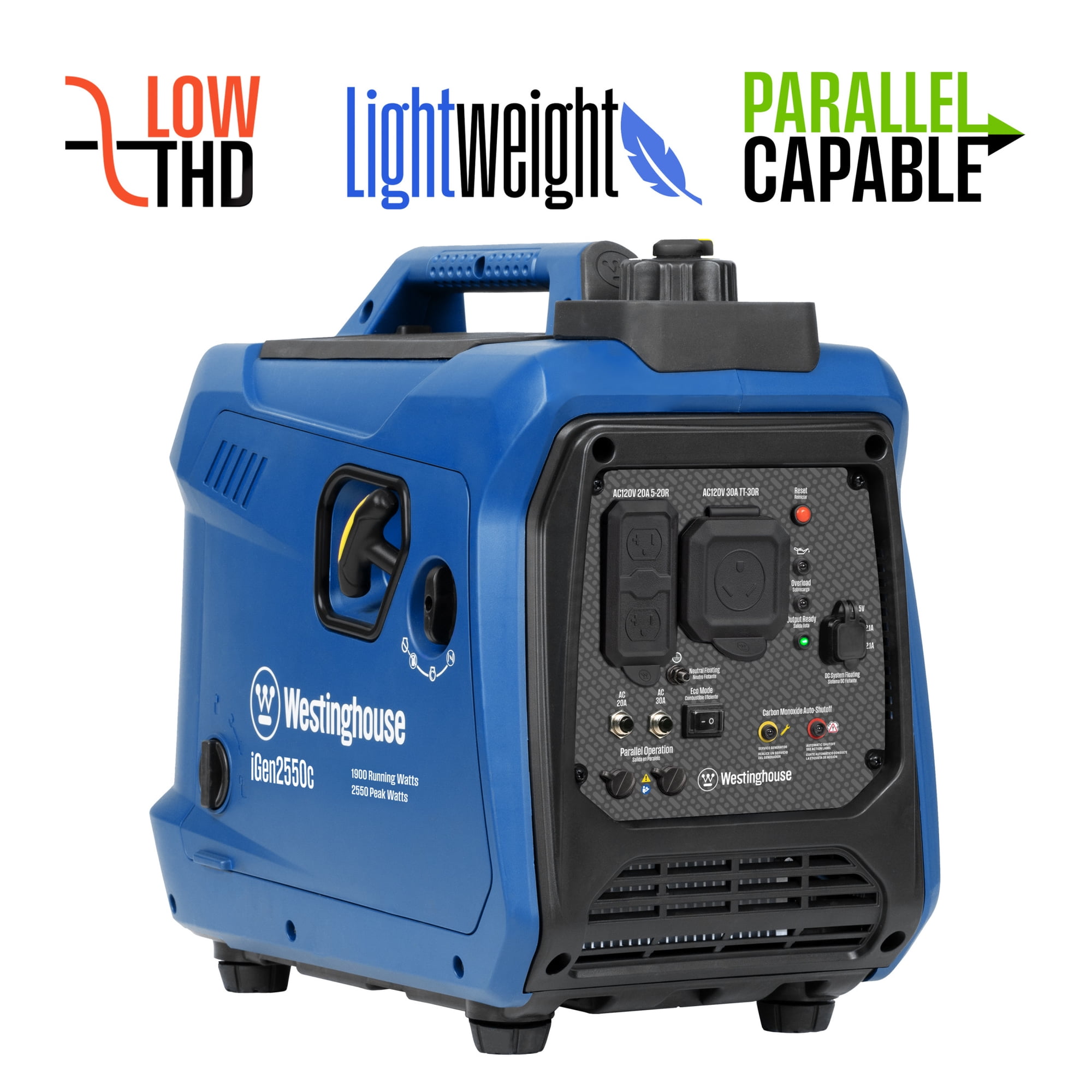 Westinghouse 2550 Peak Watt RV Ready, Gas Powered Portable Inverter Generator with CO Sensor