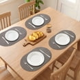 thumbnail image 3 of Unique Bargains 6pcs Oval Table Mats for Kitchen Gray/Mud Yellow 17.3"x11.8", 3 of 6