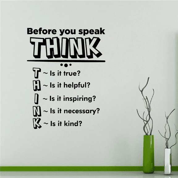 Before You Speak Classroom Wall Decals Stickers Education Educational Quotes for Teachers Students School Room Nursery Kindergarten Library Home Art Decals Wall Art Vinyl Decoration Size (30x22 inch)