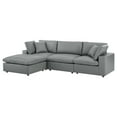 thumbnail image 1 of Sectional Sofa Set, Faux Vegan Leather, Grey Gray, Modern Contemporary Urban Design, Living Lounge Room Hotel Lobby Hospitality, 1 of 10