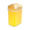 thumbnail image 2 of Nine Stars - Trash can - rectangular - motion sensor lid - 3.2 gal - plastic - yellow, 2 of 5