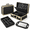 Gold, variant on Black Professional Barber Travel Case Tool Organizer with Mirror and Locks