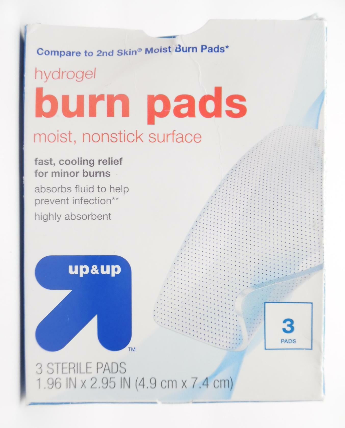 Up & Up Skin Moist NonStick Highly Absorbent Hydrogel Burn Pad 3 Sterile Pads