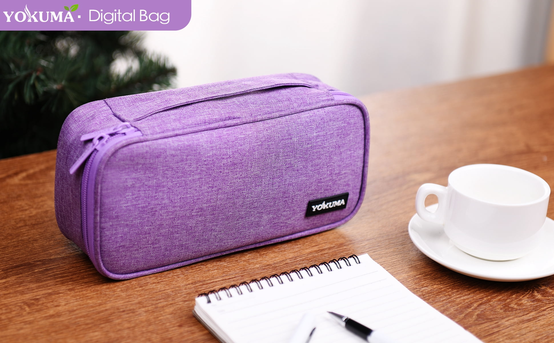 YOKUMA Pencil Case,Large Capacity Pencil Pouch,Aesthetic Zipper Pencil Box, Back to School Supplies for College Student Teen Adults, Purple