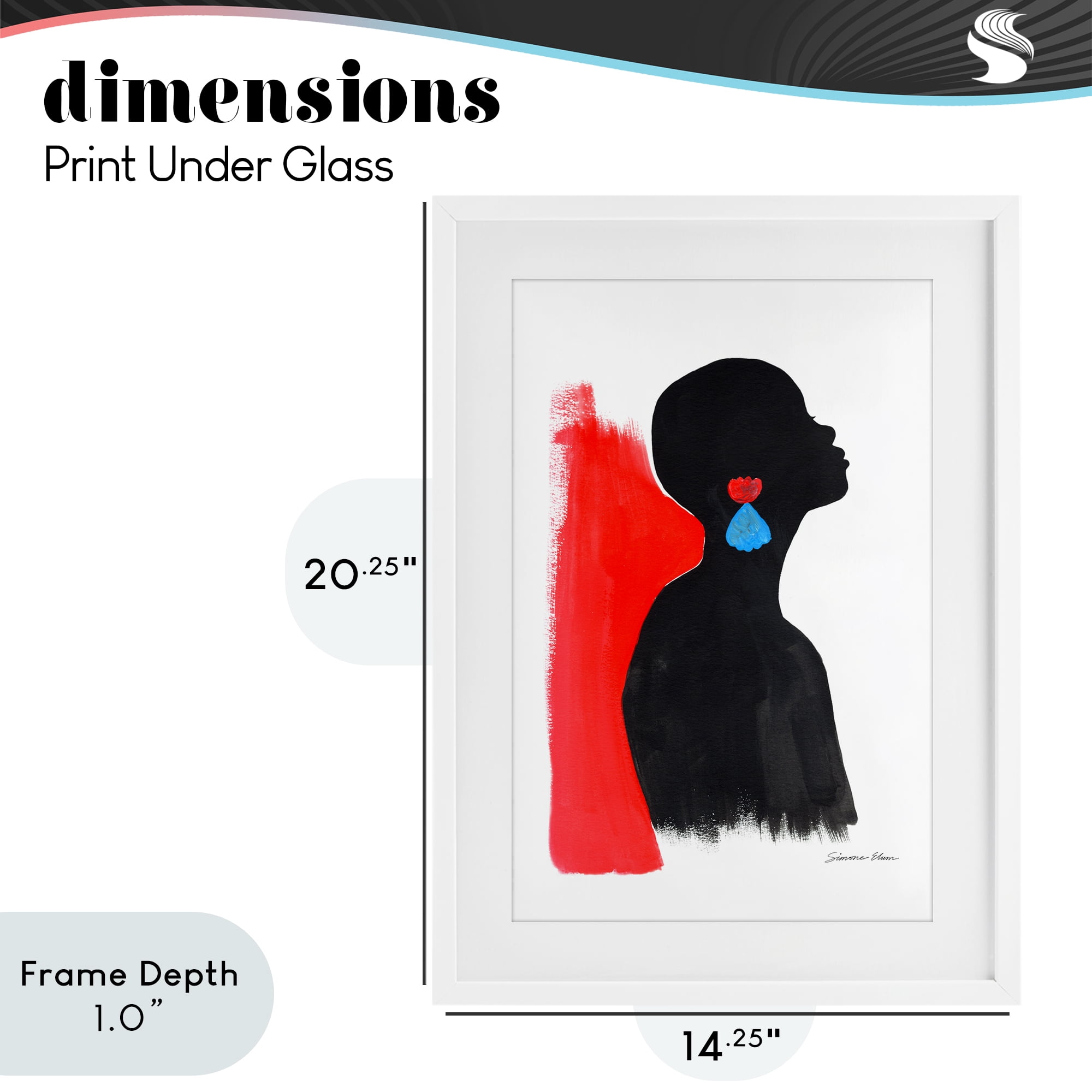 Stupell Industries Dreaming In Color White Framed Print Under Glass, design by Simone Elum
