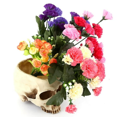 YLSHRF Skull Planter, Skull Container,1pc Resin Skull Head Design Flower Pot Planter Container Decoration