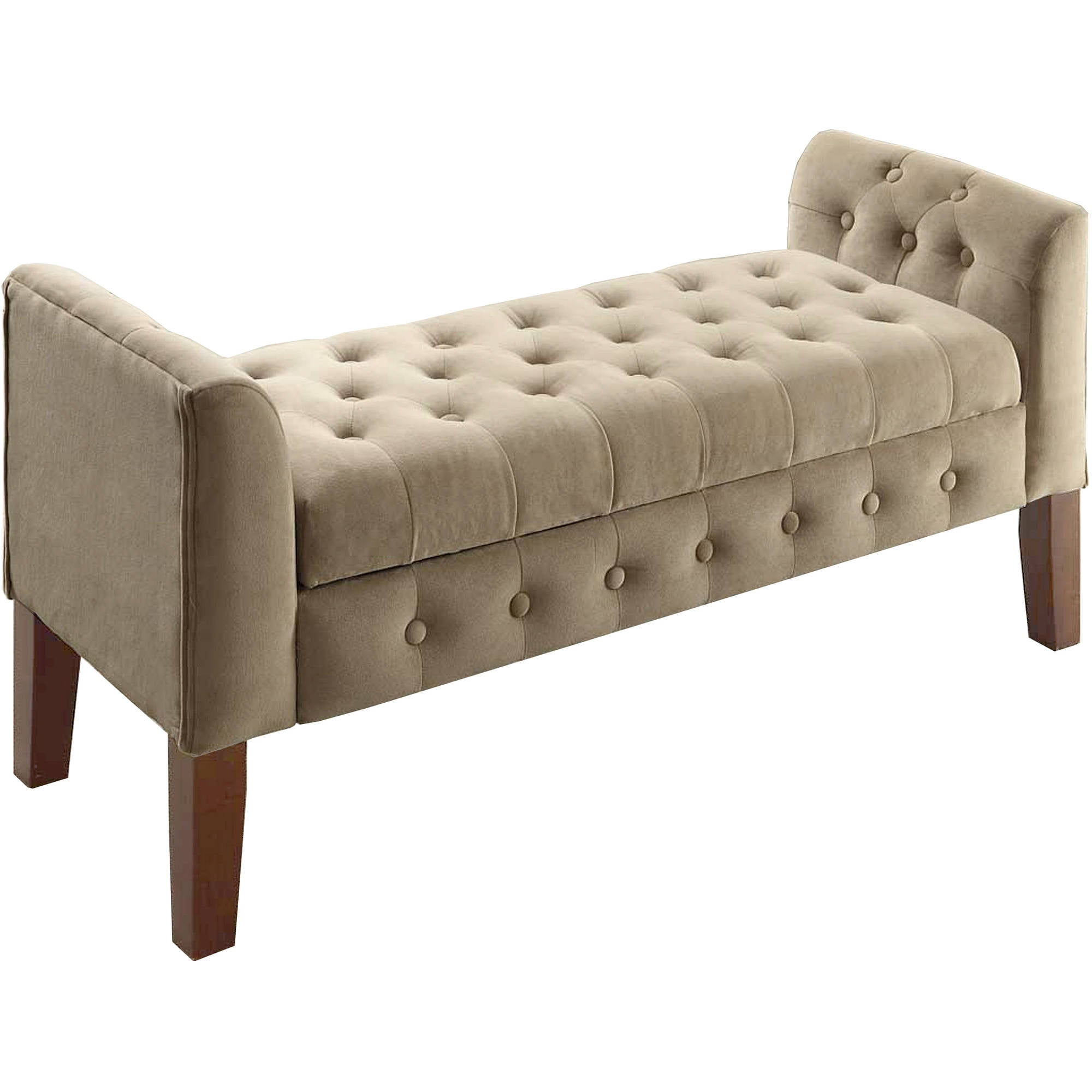 HomePop Velvet Tufted Storage Bench And Settee Multiple