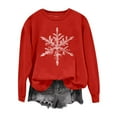 thumbnail image 4 of IWRICH Women's Snowflake Sweatshirt Cute Snow Graphic Winter Season Tops Trendy Crewneck Holiday Tees Pink 110, 4 of 5