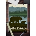thumbnail image 3 of Lake Placid, New York, The Adirondacks, Grizzly Bears, Vector (12x18 Wall Art Poster, Room Decor), 3 of 3
