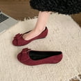 thumbnail image 5 of Viluyesy Womens Ballet Flats, Casual Shallow Comfort Bow Round Toe Spring Summer Slip-On Dress Shoes Wine, 5 of 9