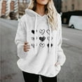 thumbnail image 2 of Aboser Womens Sherpa Lined Flannel Hoodie Fuzzy Fleece Sweatshirt Trendy Heart Graphic Shirts Winter 2026 Warm Plush Pullover Tops Loose Casual Hoodies with Pockets, 2 of 7