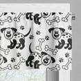 thumbnail image 3 of Ambesonne Bones Valance Pack of 2, Monochrome Puppy and Paws, 54"X12", Charcoal Grey and White, 3 of 5