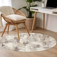thumbnail image 4 of Round Rugs 4Ft, Beige Abstract Round Area Rug Washable Indoor Throw Carpet, Modern Oil Painted Art Contemporary Soft Non Slip Circle Rug for Kitchen Nursery Room Home Decor Aesthetic, 4 of 8