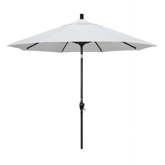 California Umbrella 9' Pacific Trail Series Patio Umbrella With Stone Black Aluminum Pole Aluminum Ribs Push Button Tilt Crank Lift With Sunbrella 1A Natural Fabric