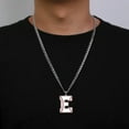 thumbnail image 5 of Baseball Initial A-Z Letter Pendant Necklace Cuban Chain Stainless Steel Jewelry, 5 of 7