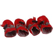 Anti Slip Dog Socks Shoes Adjustable Drawstring Boot Paw Protectors for Small Medium Pets Cats Red 3X-Large