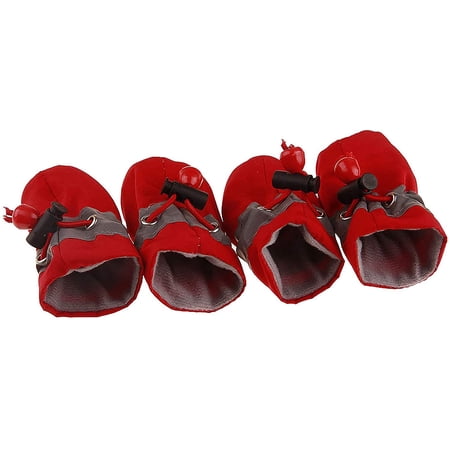 Anti Slip Dog Socks Shoes Adjustable Drawstring Boot Paw Protectors for Small Medium Pets Cats Red Large