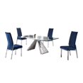 thumbnail image 2 of Milan Domino Pyramid Base Dining Set w/ Glass Top and Blue Motion-back Chairs, 2 of 15
