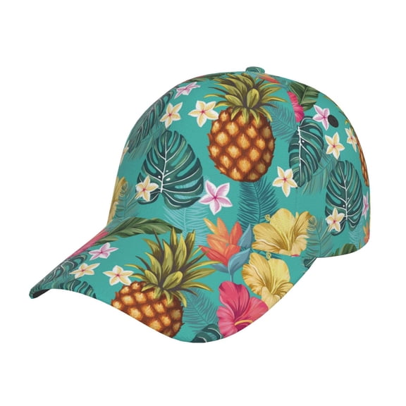 Rateoe Pineapple Pattern Baseball Cap Outdoor Cap Mountain Dad Hat - Unstructured Soft Cotton Cap-Adjustable UV Protection Cap