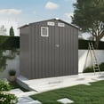 thumbnail image 3 of 6' x 4' Outdoor Storage Shed, Metal Garden Shed with Lockable Doors and Front Window, Tools Storage Shed for Backyard, Patio, Lawn, 3 of 7