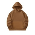 thumbnail image 4 of CLOISE Girls Hoodie Boys Toddler Long Sleeve Hooded Sweatshirt Tops with Pocket Color Block Outfits Fall Winter Clothes Brown 4T, 4 of 7