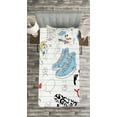 thumbnail image 3 of Ambesonne Hipster Quilted Bedspread Set 2 Pcs, Drawings on a Notebook, Twin Size, Black Pale Blue Ginger, 3 of 3