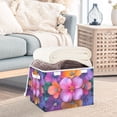 thumbnail image 3 of Yayeee Collapsible Cube Storage Bin with Lid Fabric Closet Decorative Basket with Handles, Large Purple Flowers, 3 of 7