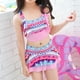 thumbnail image 4 of Laklulu Trajes de baño con estampado floral para niñas con volantes y volantes de dos piezas trajes de baño divididos falda traje de baño, 4 of 6