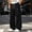 Black, variant on Men's Wide Leg Cargo Pants Elastic Waist Drawstring Multi Zip Pockets Polyester Blend Streetwear Urban Fall Winter Casual Utility Work Trousers Comfortable Pants for Men