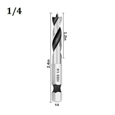 

6.35mm Quick Change Hex Shank 3-Point Stubby Drill Bit Set for Woodworking