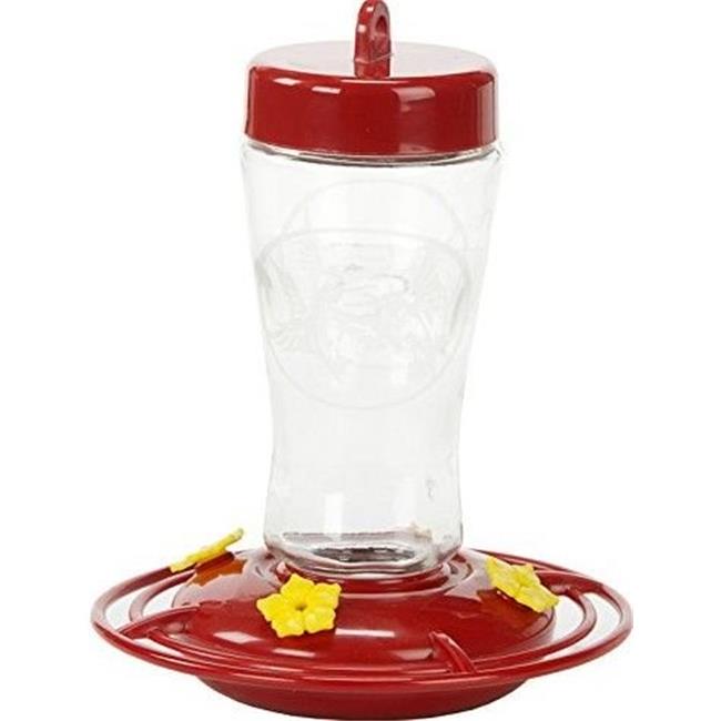 Homestead 3910 12 Oz Etched Hardened Glass Hummingbird Feeder
