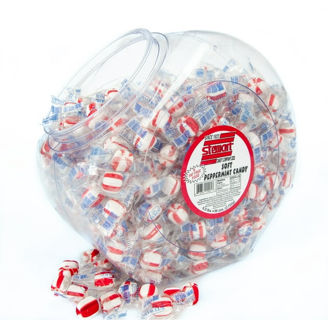 Soft Peppermint Puffs Candy Balls 96oz Tub, Bulk Individually Wrapped