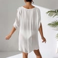 thumbnail image 5 of Yourumao Swimsuit Cover Up for Women Deep V Neck Slit Sleeve Beach Dress Cut Out Flowy Bathing Suits Coverups Summer Vacation Outfits, 5 of 5
