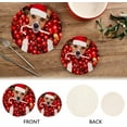 thumbnail image 4 of SKYSONIC Christmas Jack Russell Pot Holders Trivets, 2 Pcs Heat Resistant Trivets,Santa Ball Candy Cotton Thread Weave Mats for Hot Pads Pans Pot Bowl Teapot for Kitchen Decor, 4 of 7