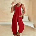 thumbnail image 5 of JINMGG Full Pants for Women Summer Womens Fashion Summer Solid Color Casual Sleeveless Suspender Jumpsuit, 5 of 6