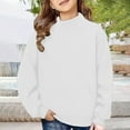 thumbnail image 5 of XIMIN Mock Neck Sweatshirt for Girl Kids Cotton Pullover Shirts Long Sleeve Turtleneck Casual Solid Color Pullover Girls Turtleneck for Autumn and Winter, 5 of 7