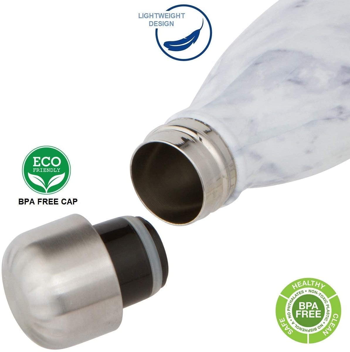 Cold or Hot for 12h 9 Colors 500//750//1000 ml BPA Free Vacuum Insulated 18//8 Stainless Steel Leak-Proof Double-Walled Wide Mouth Thermos for Sports Gym Workout ARTEESOL Water Bottle 17//25//34 oz