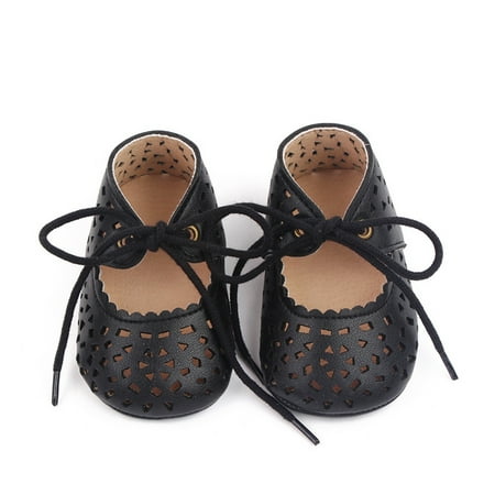 

Sunisery Summer Baby Girls PU Leather Hollowed Lacing Indoor Outdoor Toddler Shoes Non-slip First Walkers Flat Shoes