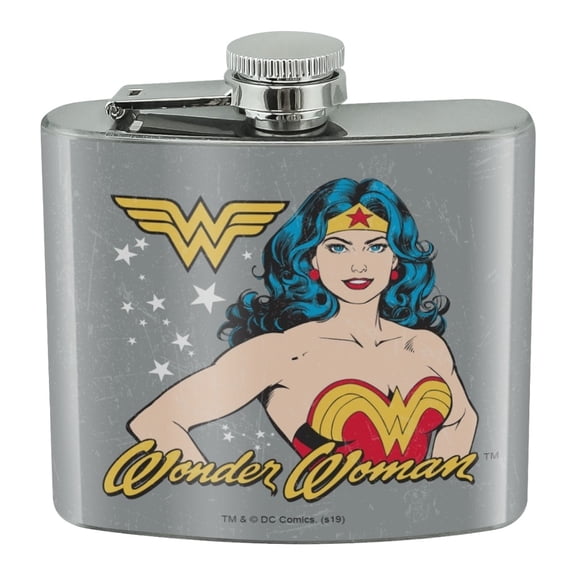 Wonder Woman Vintage Icon Stainless Steel 5oz Hip Drink Kidney Flask