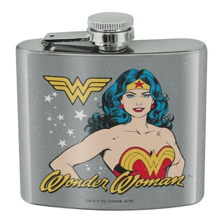 

Wonder Woman Vintage Icon Stainless Steel 5oz Hip Drink Kidney Flask