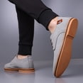thumbnail image 3 of Men's Turquoise Suede Casual Oxford Shoes - Lightweight Lace-Up Dress Shoes, 3 of 9