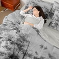 thumbnail image 4 of Feelyou Nature Scenery Teen Bedding Comforter Set 7pcs, Ink Tree Chinese King Bedding Sets, 4 of 8
