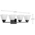 thumbnail image 2 of Clifton Heights Collection Four-Light Modern Farmhouse Matte Black Etched Glass Bath Vanity Light, 2 of 2