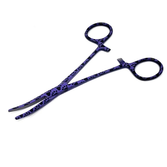 Stainless Steel Fishing Pliers Anglers Catch & Release Serrated Tool, Purple Paws 5.5" CRV