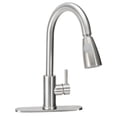 thumbnail image 3 of Single Handle, Pull-Out Sprayer, Modern Water Tap Stainless Steel 3/8" Kitchen Faucet, 3 of 8